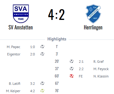 SV Amstetten Berichte Aktive